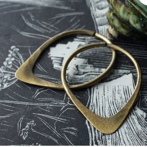Brass hoops for gauged ears. 8 gauge.